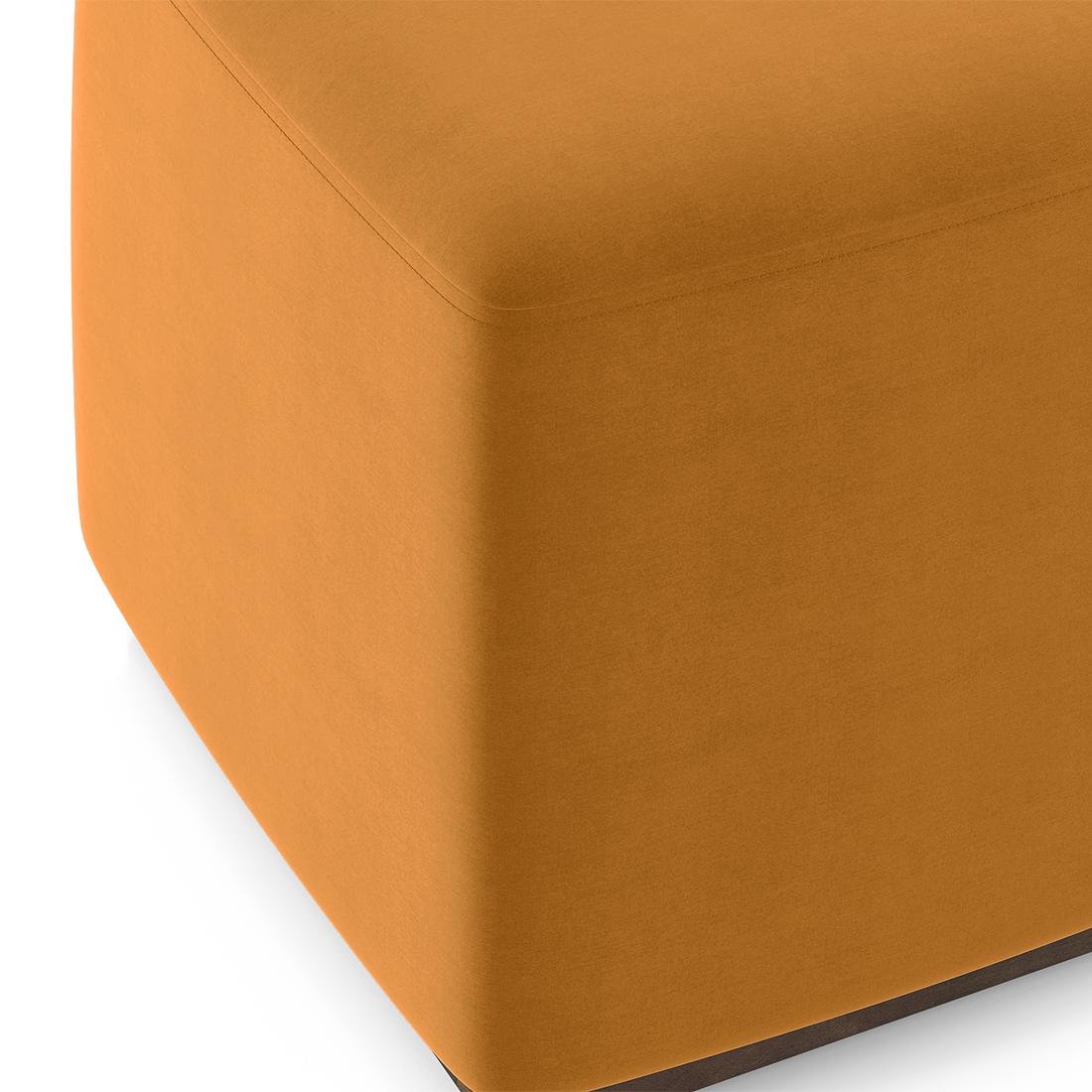 Tetra Square Solid Wood Coffee Table With Seats In Danish Walnut Finish In Multicolour Fabric