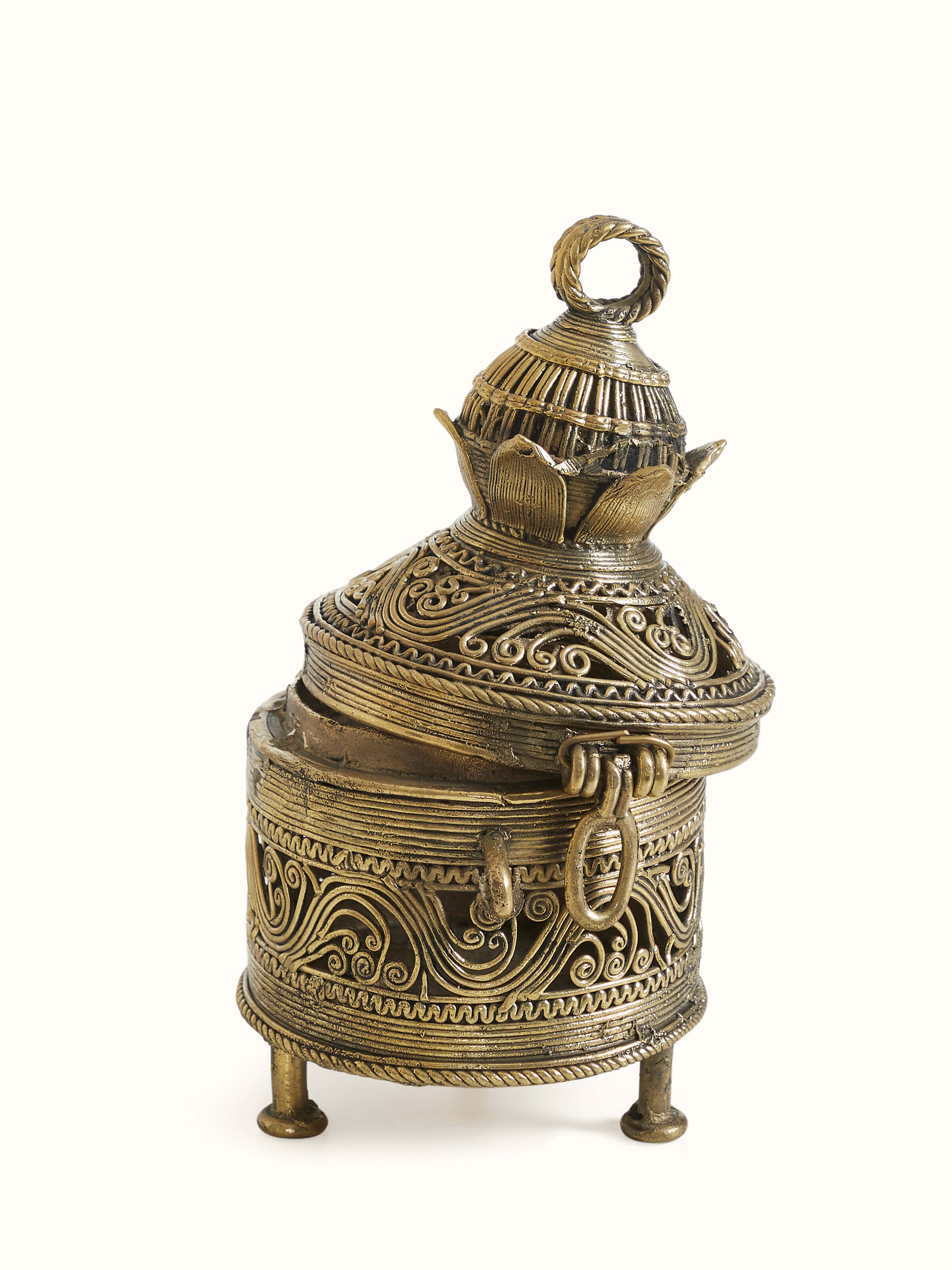 Front view of Dhokra Brass Box