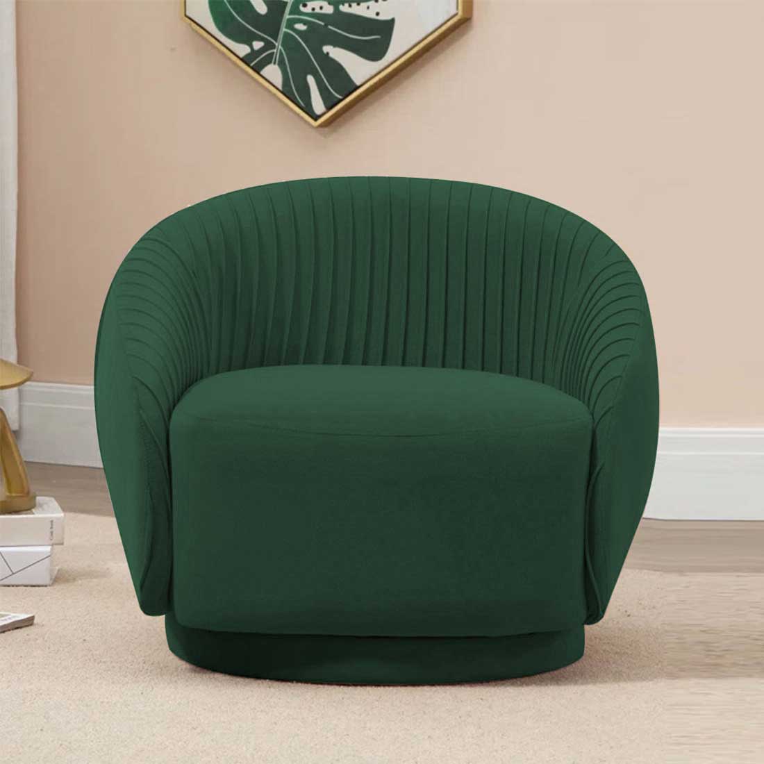 Lorna Fabric Accent Chair in Green Colour - Home Lifestylez