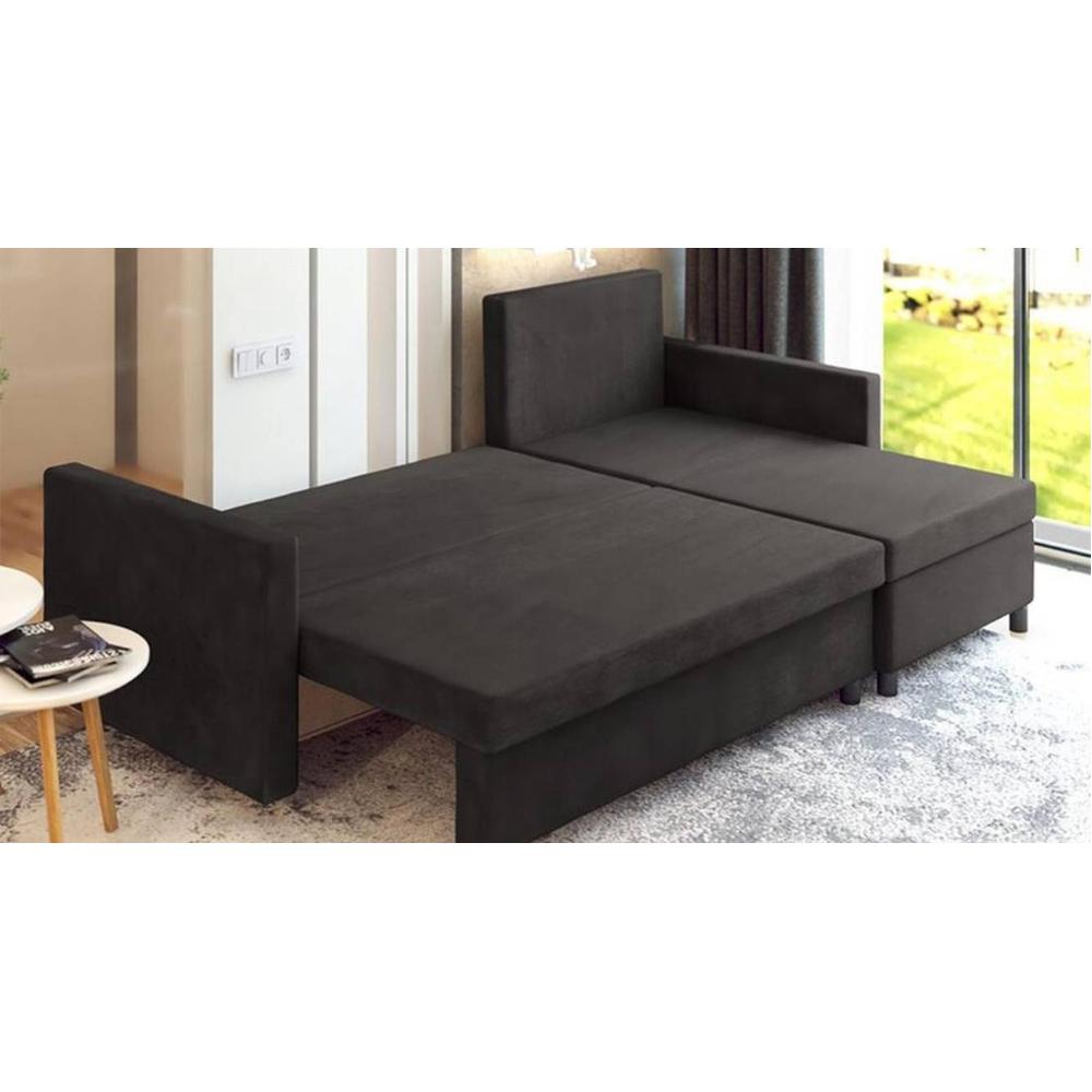 Wego 3 LHS Sofa cum Bed with Storage in Dark Brown Colour