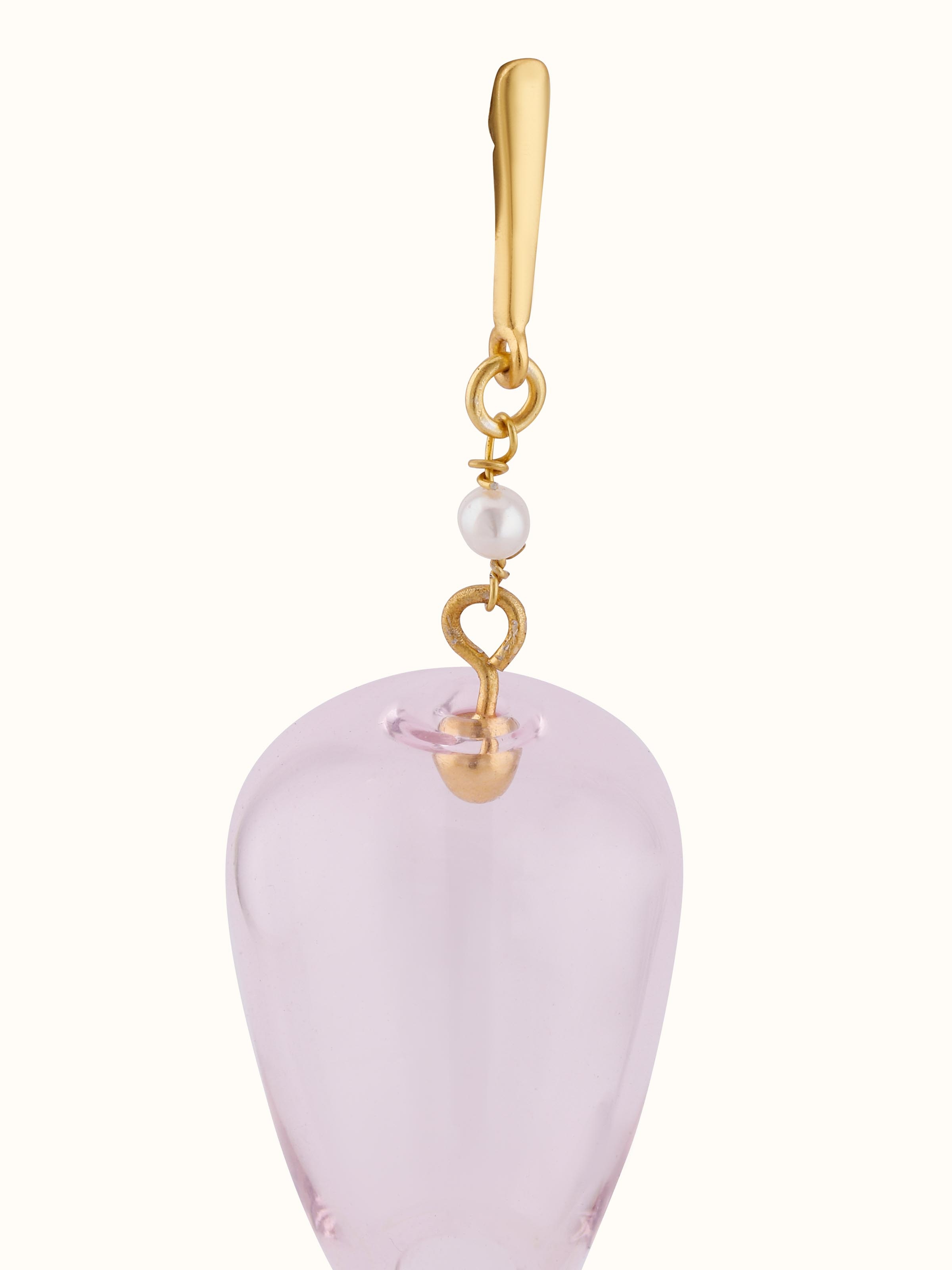 Silver Flame Glass Drop Earrings