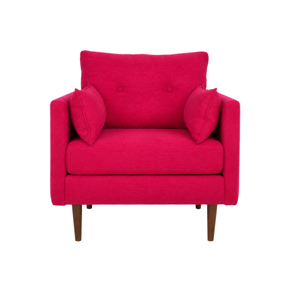 Arihana Boucle Fabric Arm Chairin Red - KURSIWALLAH