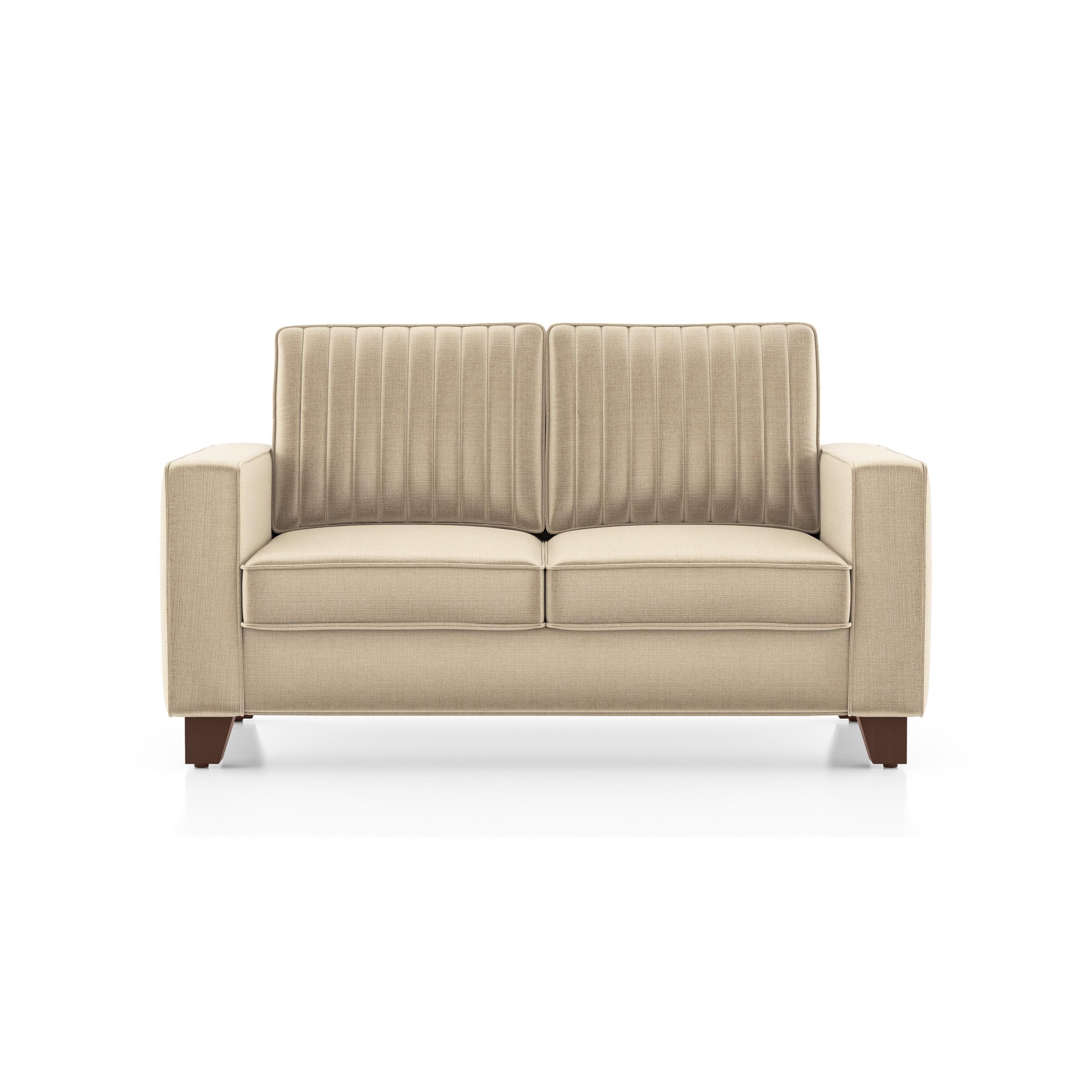 Apollo Neo 2 Seater Fabric Sofa in Pearl White Colour (Back Height : Regular, Cushion Type : Hard)