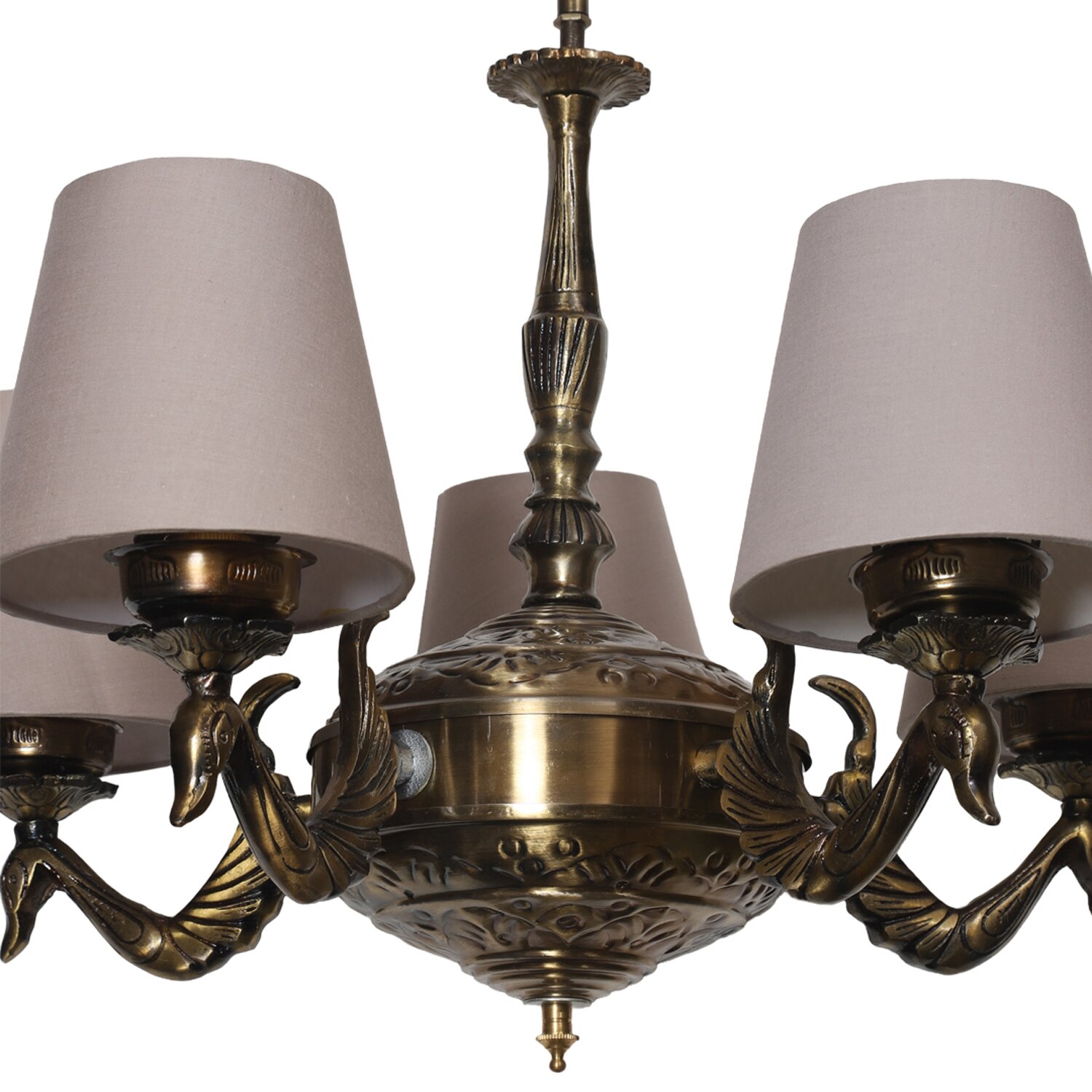 Devansh Gold Antique Wall Mounted Lamp With Beige Jute Shade