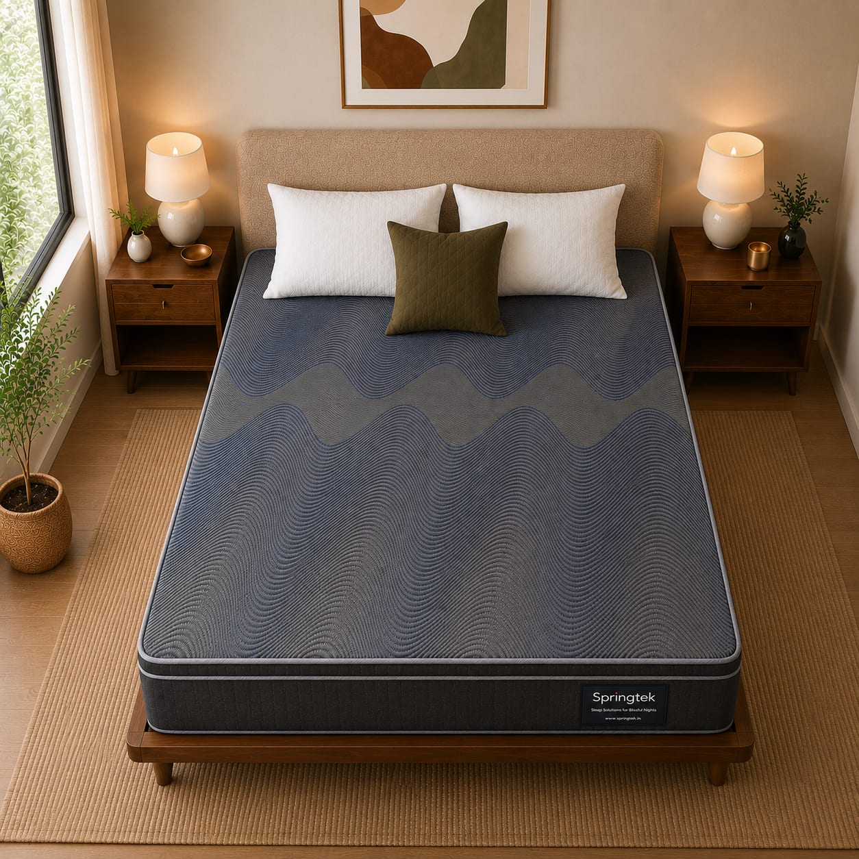 Euro Top Hybrid Latex Spring Mattress (75 x 48 in, 8 Inches)
