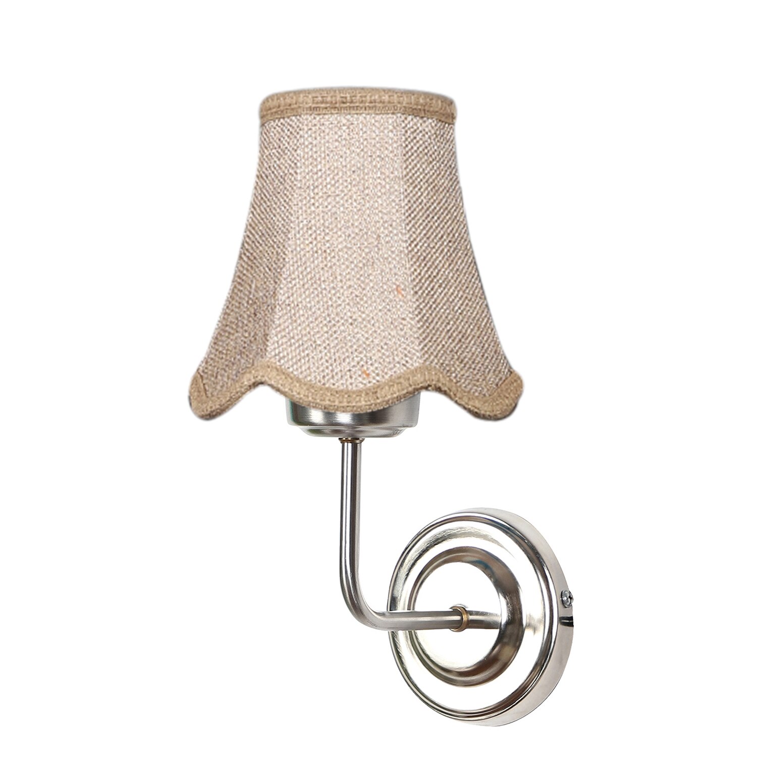 Devansh Steel Wall Mounted Lamp With Beige Jute Shade