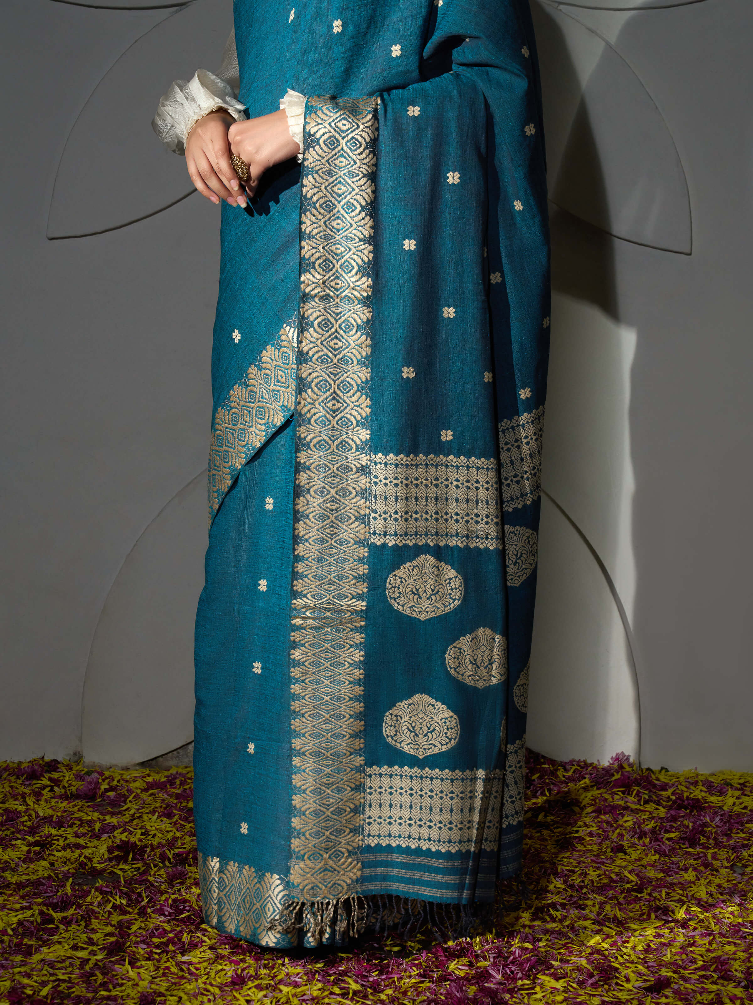 Indigo Eri Silk Saree