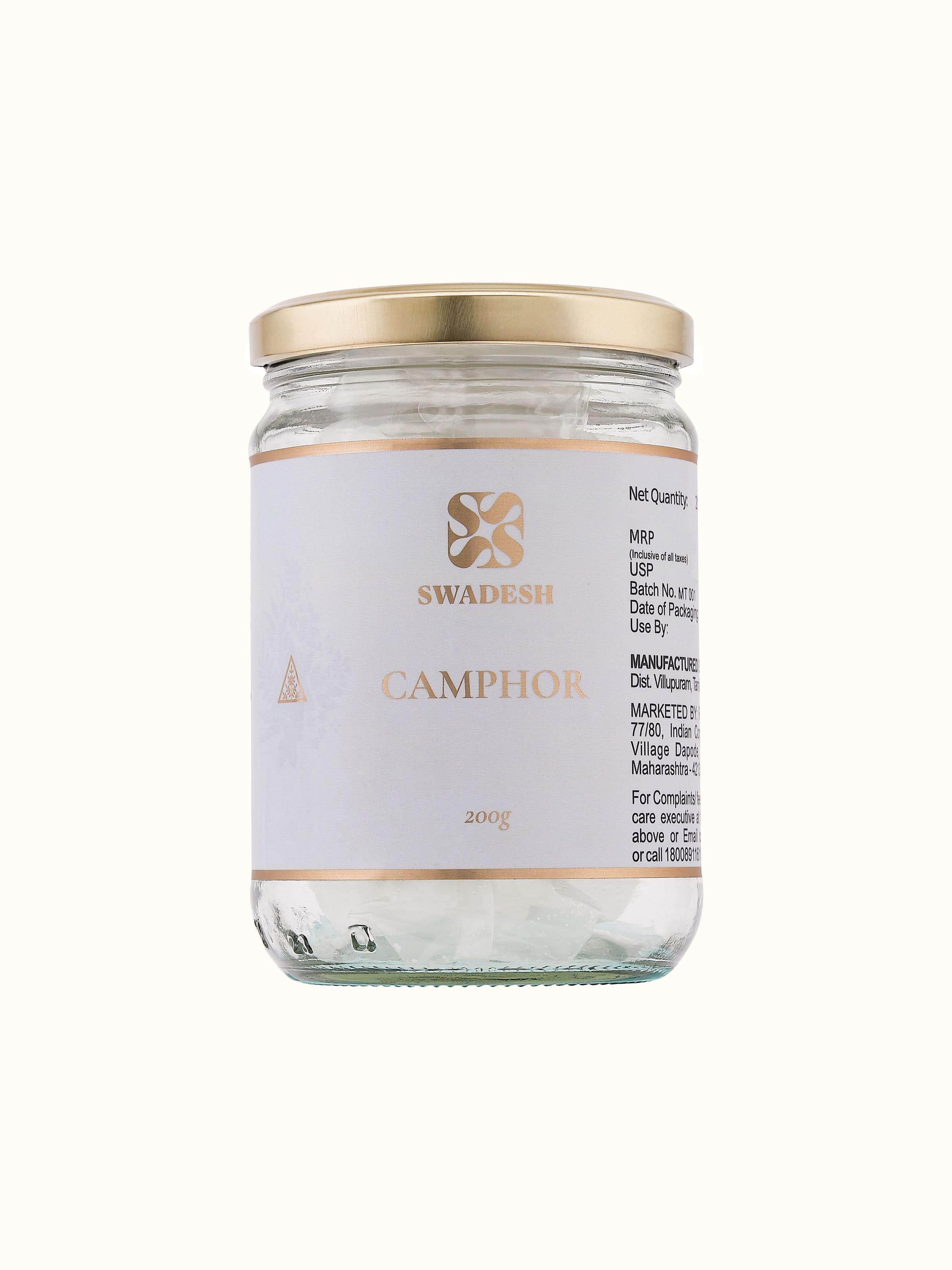 Front view of Purifying Camphor box showing compact, clear camphor tablets in hygienic packaging