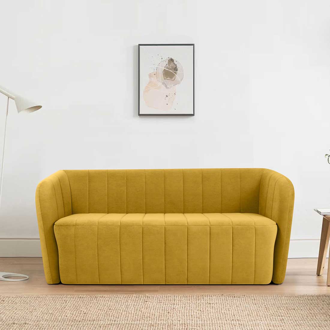 Candler Fabric Sofa (Yellow)