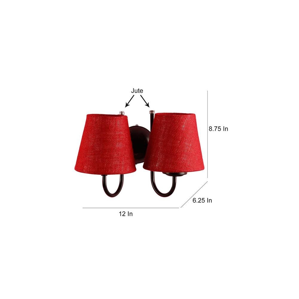 Pelham Maroon Natural Fiber Wall Light
