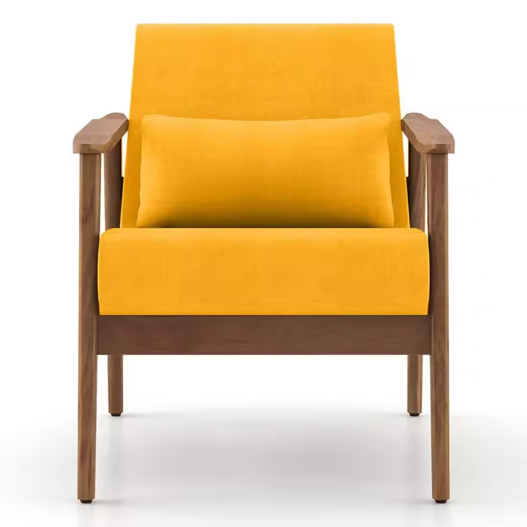 Brooks Lounge Chair in Mustard Yellow Colour