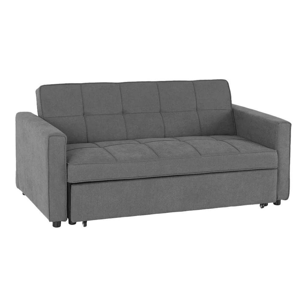 Medas 3 Pull Out Sofa Cum Bed In Dark Grey Colour