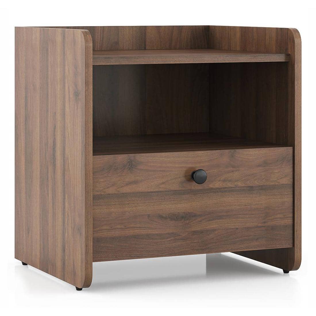 Lavista Engineered Wood Bedside Table in Classic Walnut Finish