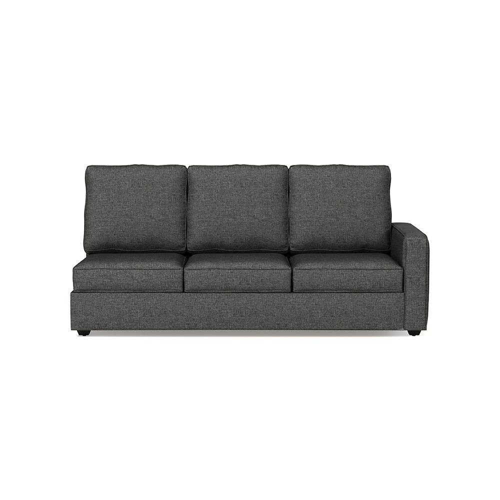 Apollo Sofa (Colour : Steel, Cushion : Hard, Back Type : High Back, Seating Capacity : Left Aligned 3 Seater + Left Aligned Chaise + Ottoman)