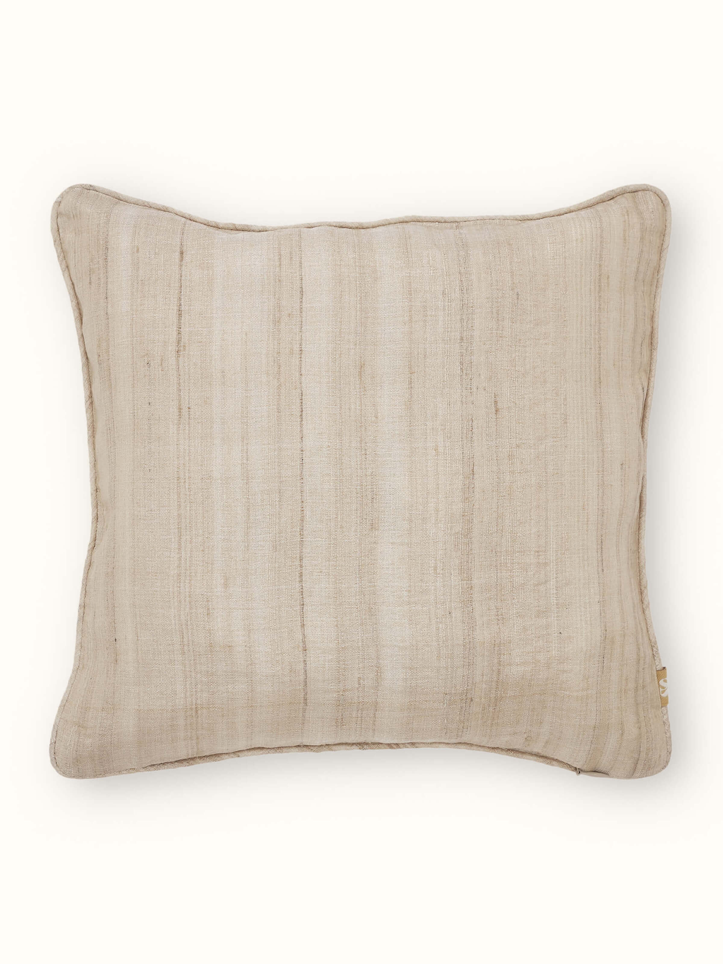 Pragya Beige All-over Silk Chikankari Hand Embroidered Cushion Cover