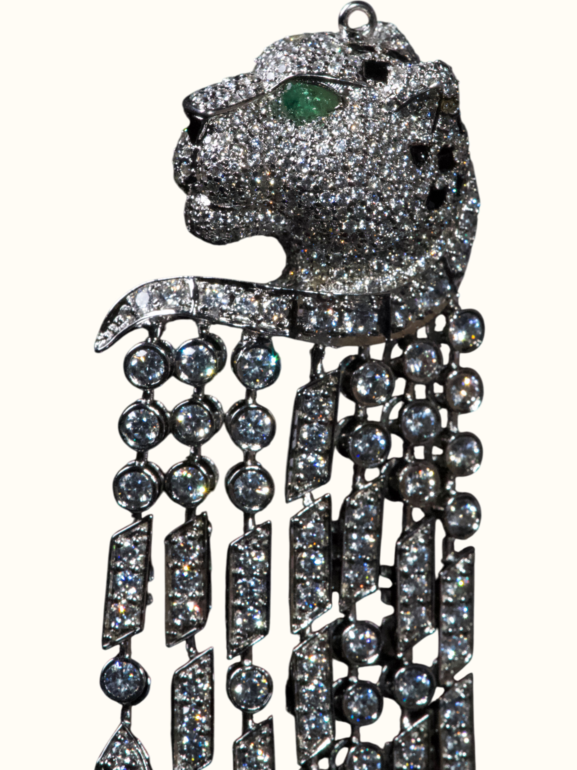 detail view of silver smithing brooch pin pattern