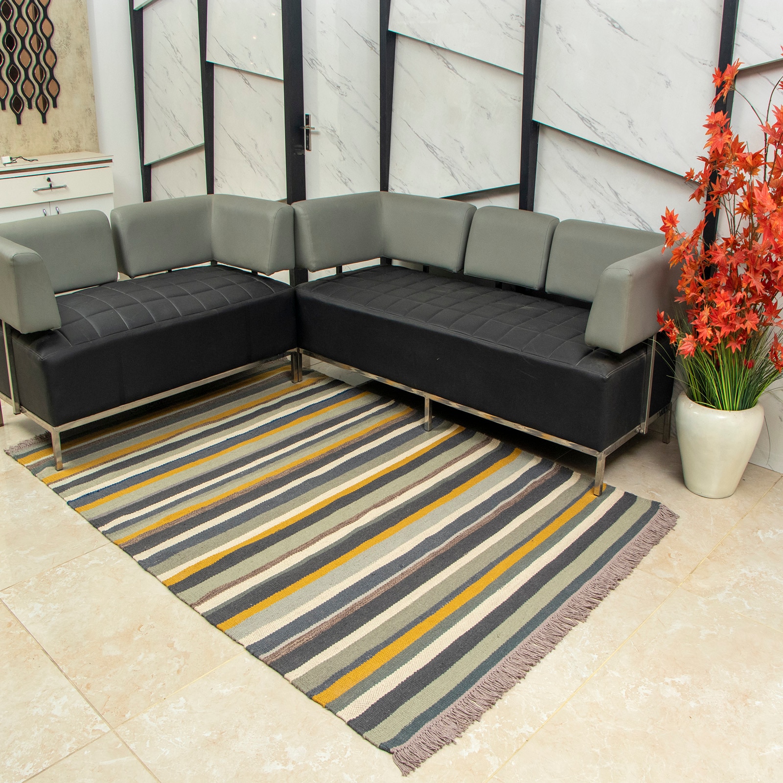 StripW Dhurrie 5 X 7