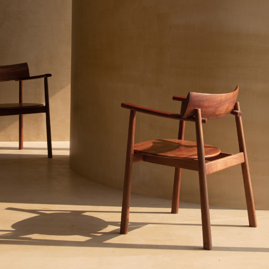 Abacus Solid Wood Dining Chair in Brown Colour - Orange Tree