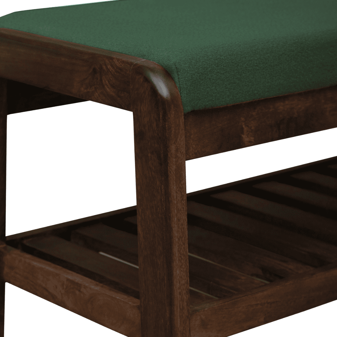 Hamar Solid Wood Shoe Rack with Seating in Walnut Brown finish