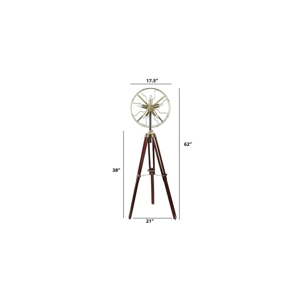 Drago Gold Iron Shade Floor Lamp
