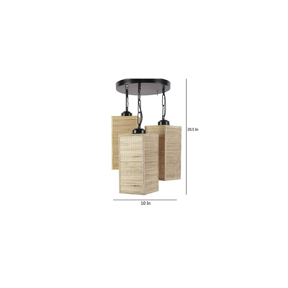 ValentiFALSE Beige Bamboo Cluster Hanging Light