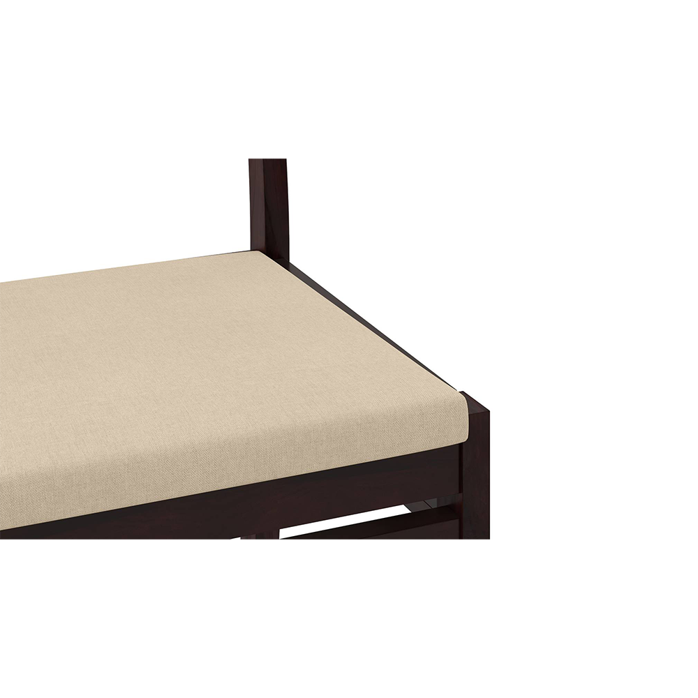 Kerry Solid Wood Dining Chair Set Of 2 In Mahogany Finish With Wheat Brown Fabric Colour