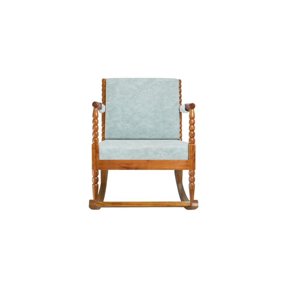Lojios Solid Wood Lounge Chair In Blue Colour