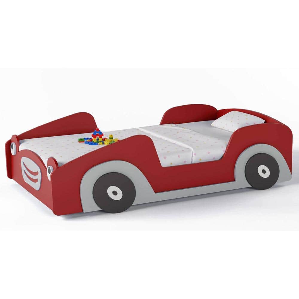 Street Car Engineered Wood Bed in Red Colour