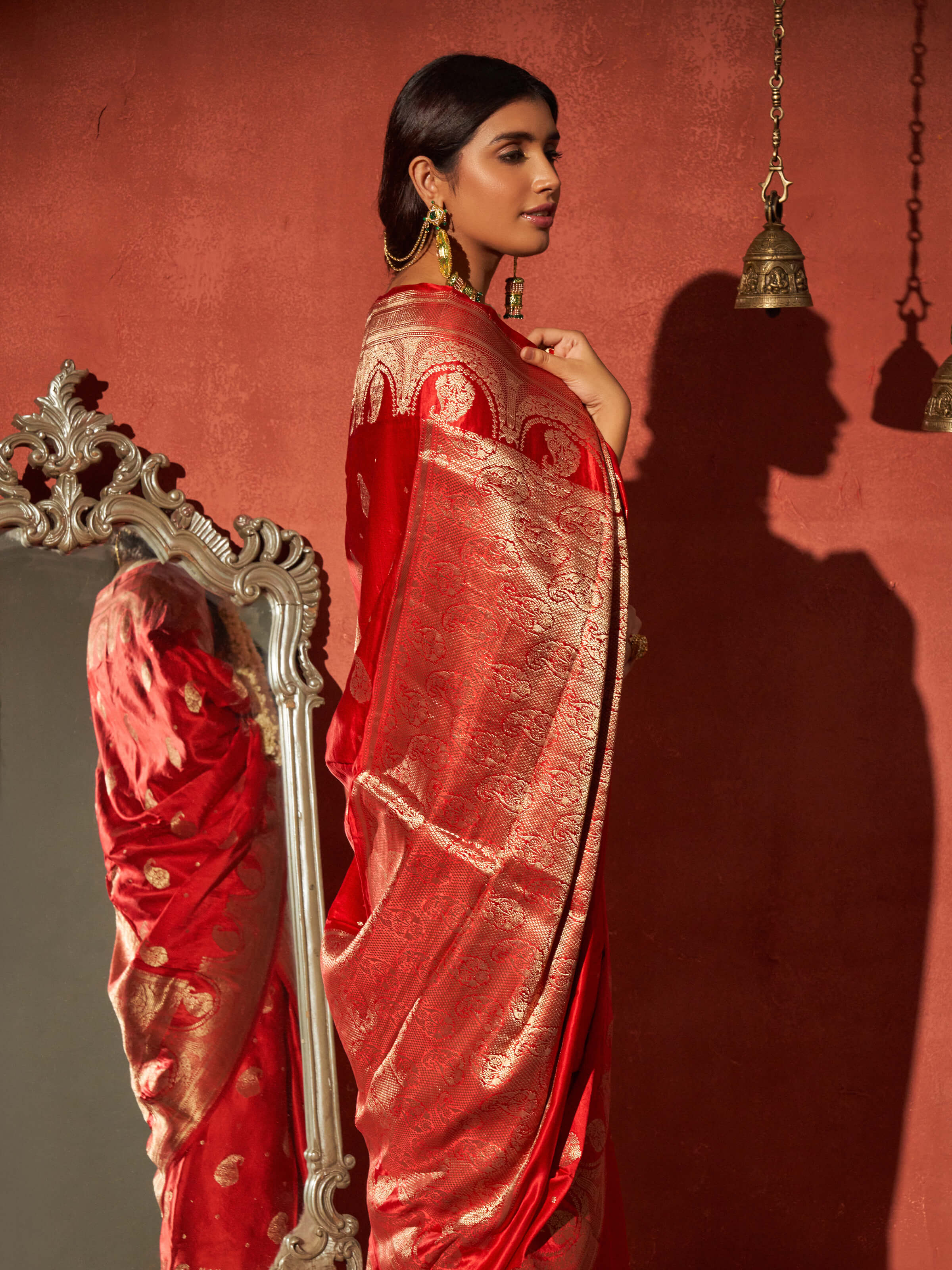 Red Gajji Silk Banarasi Saree