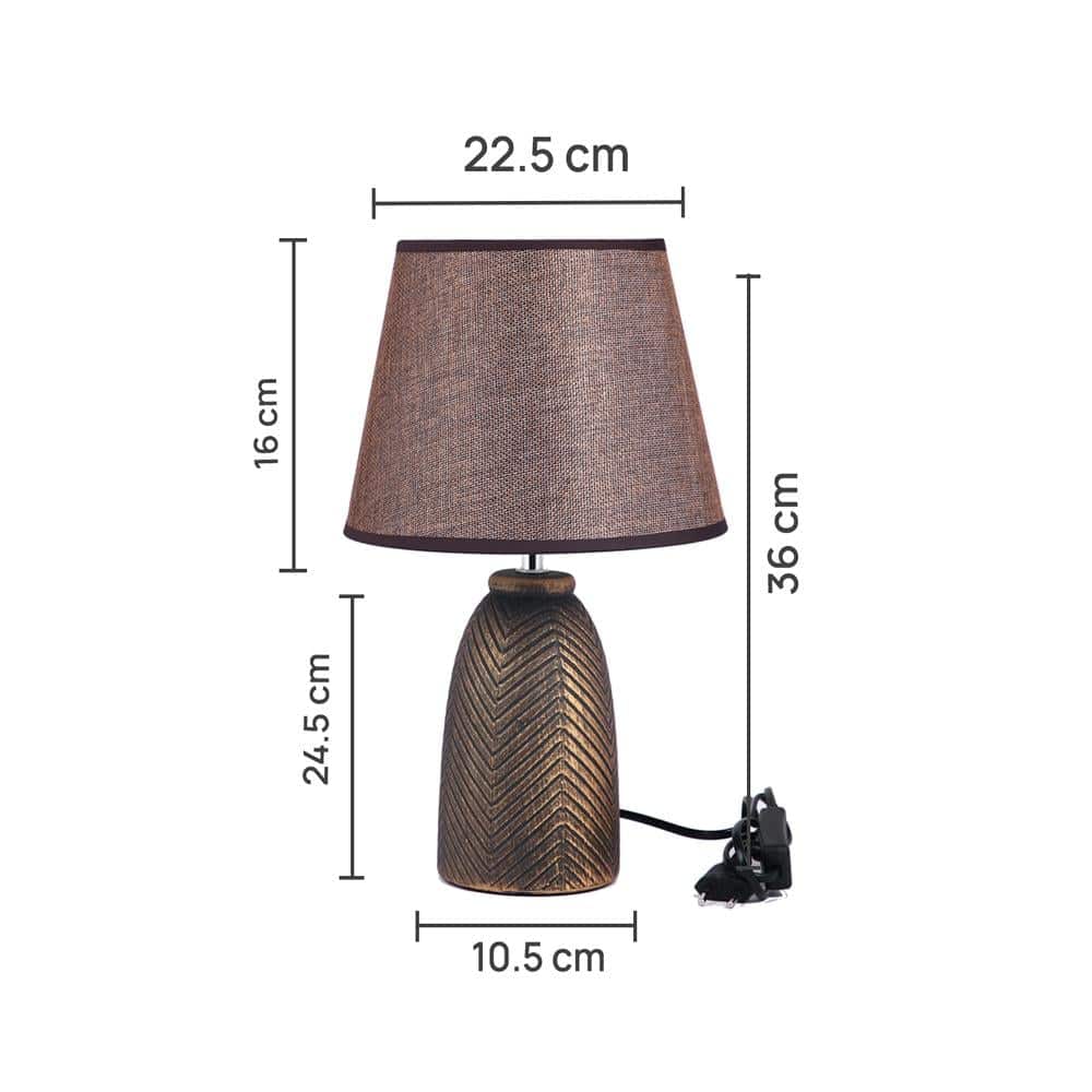 Modern Pearl White Ceramic Table Lamp Brown
