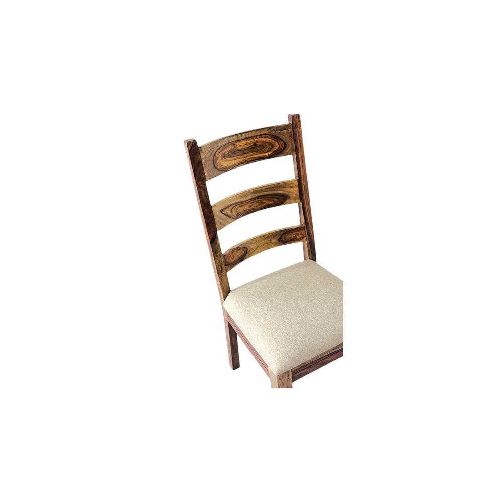 Newport Sheesham Wood   Dining Chair in Jute Beige     TEAK FINISH