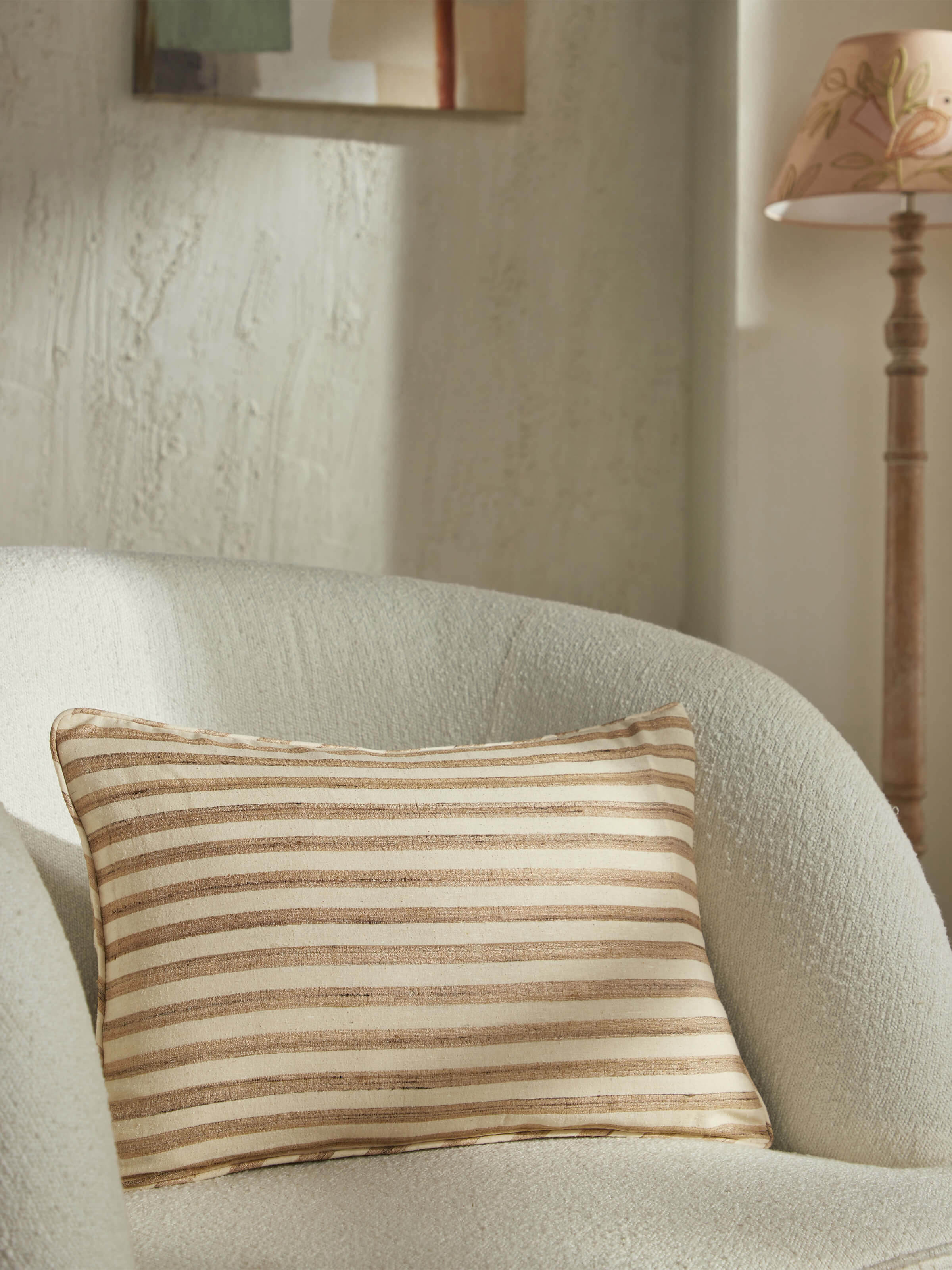 Top view showcasing the smooth finish and delicate weave of the lumbar cushion cover