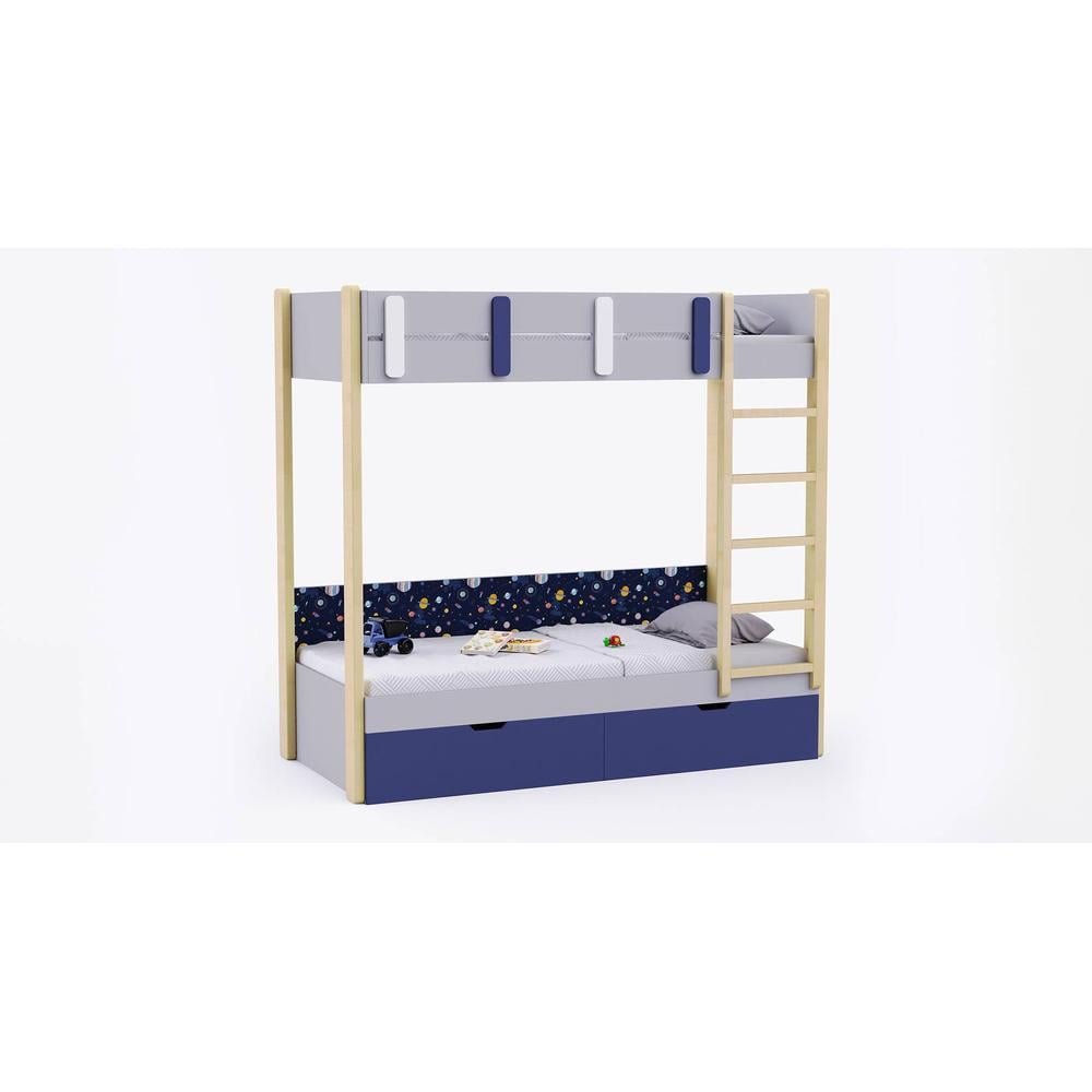 Pine Tree Bunk Bed with Drawer Storage