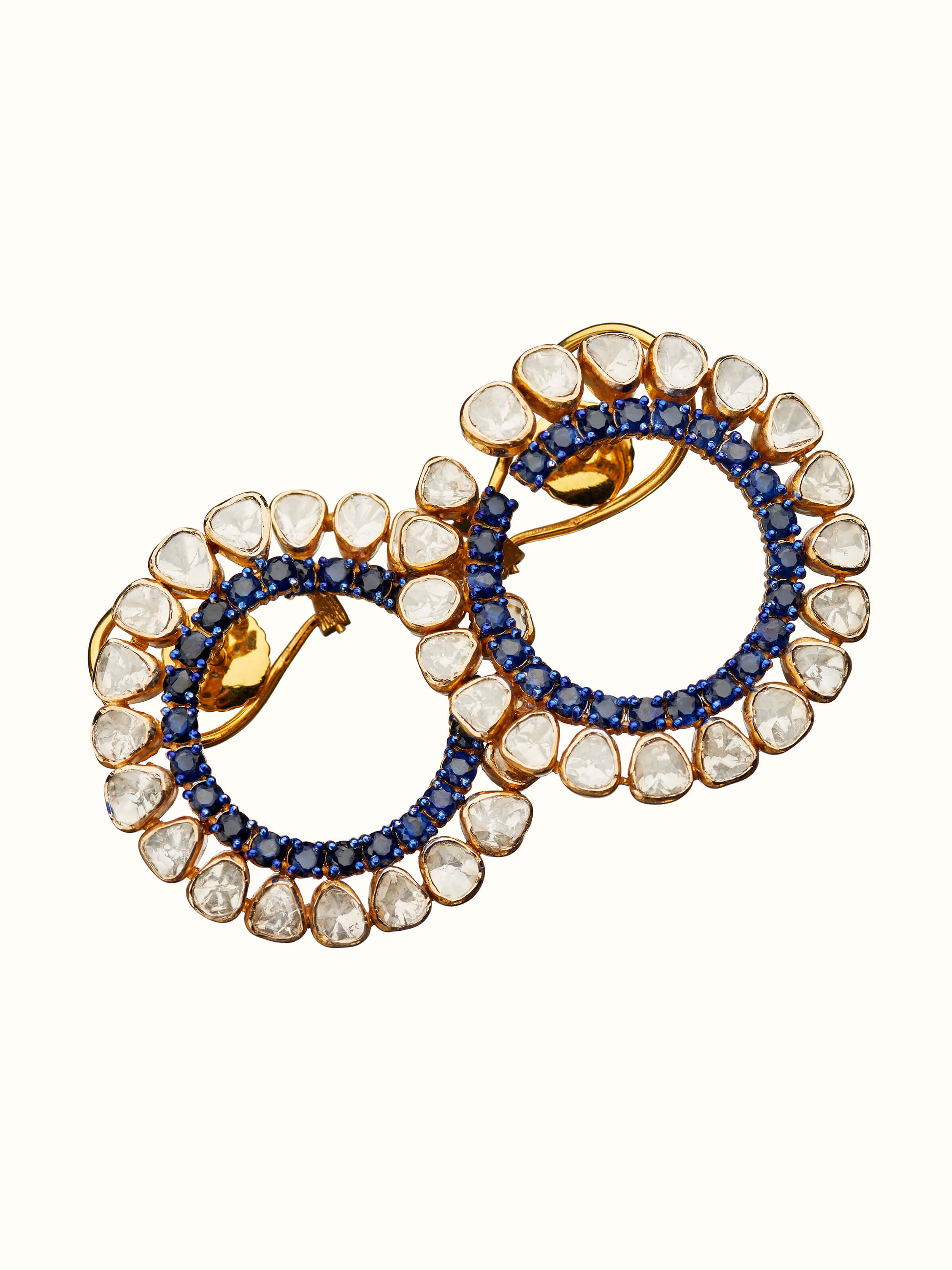 Dank Polki 14 Karat Gold Stud Earrings