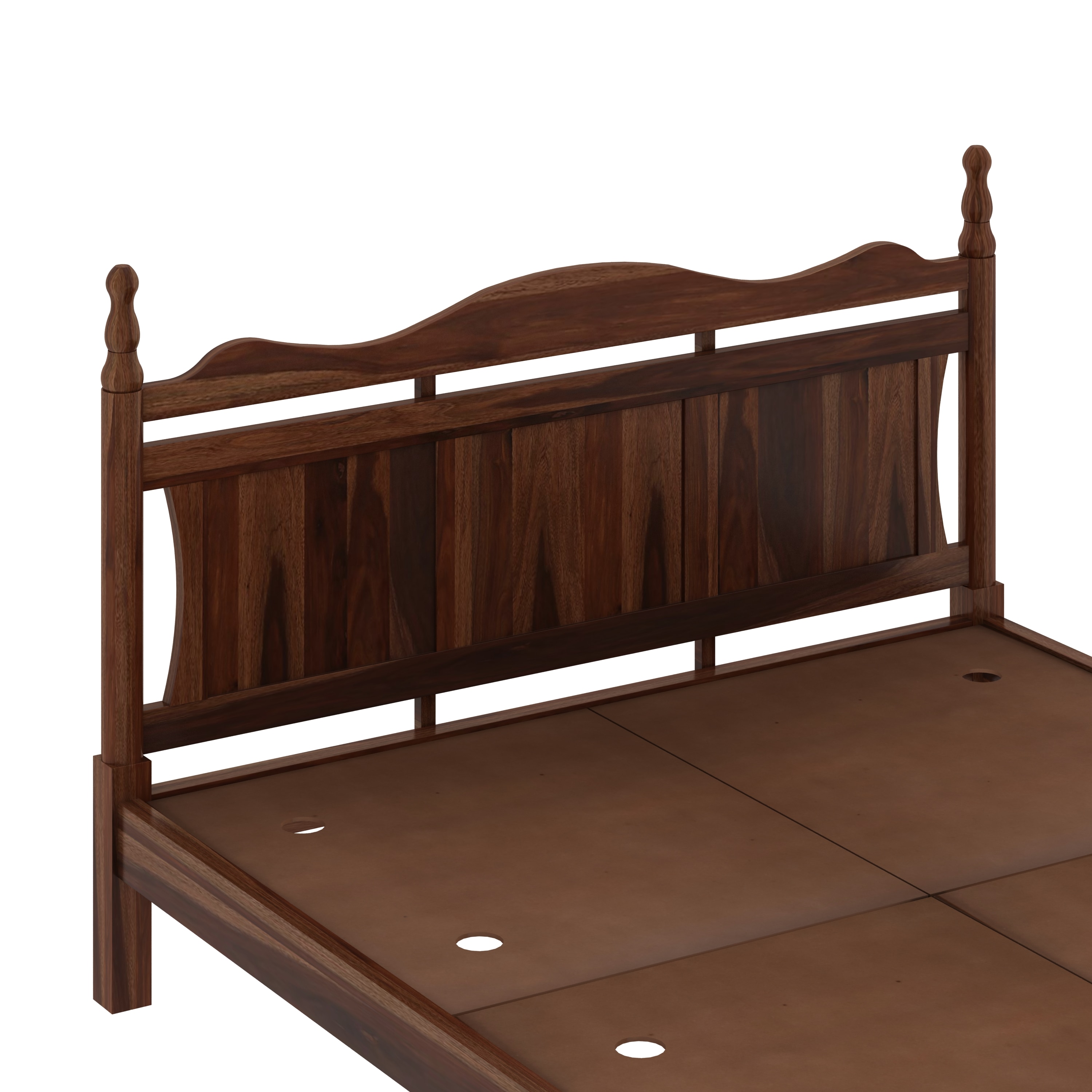 Lavento Solid Wood King Size Bed Non Storage In Provincial Teak Fininsh
