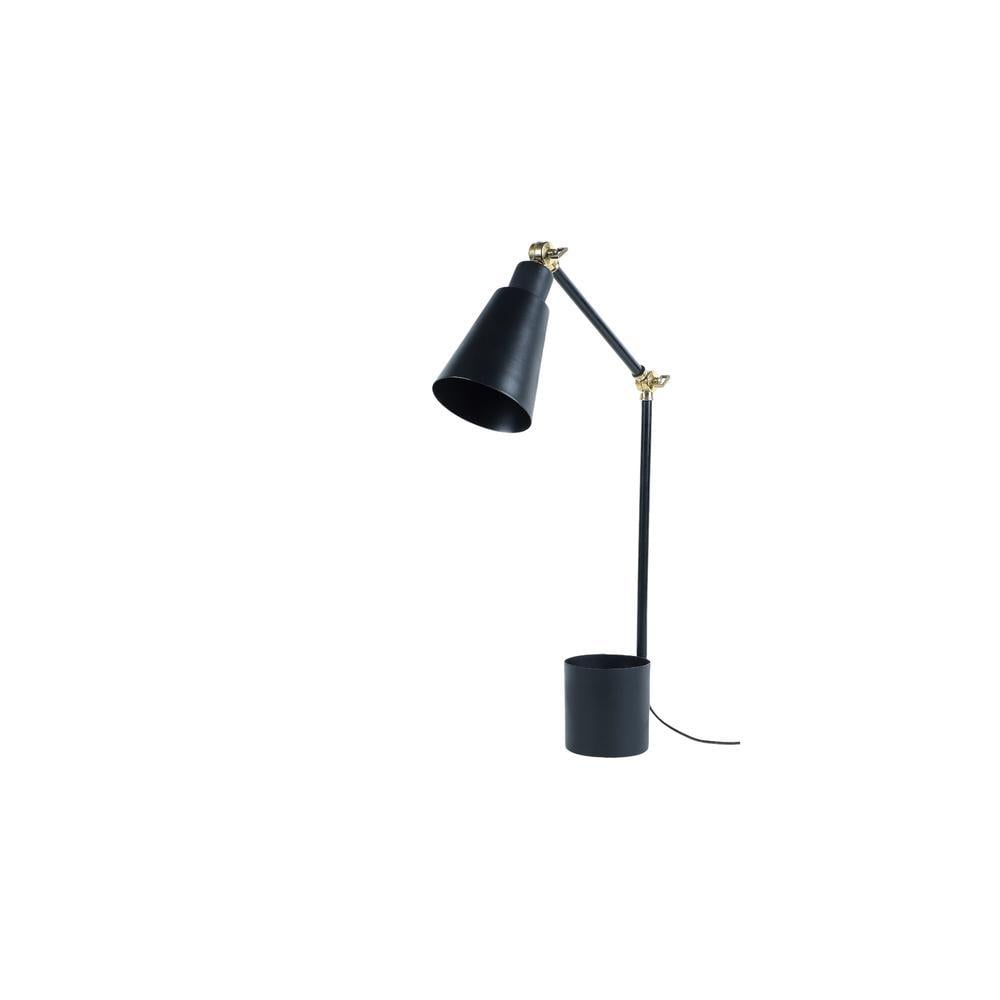 Designer Black Study Lamp With Metal Base