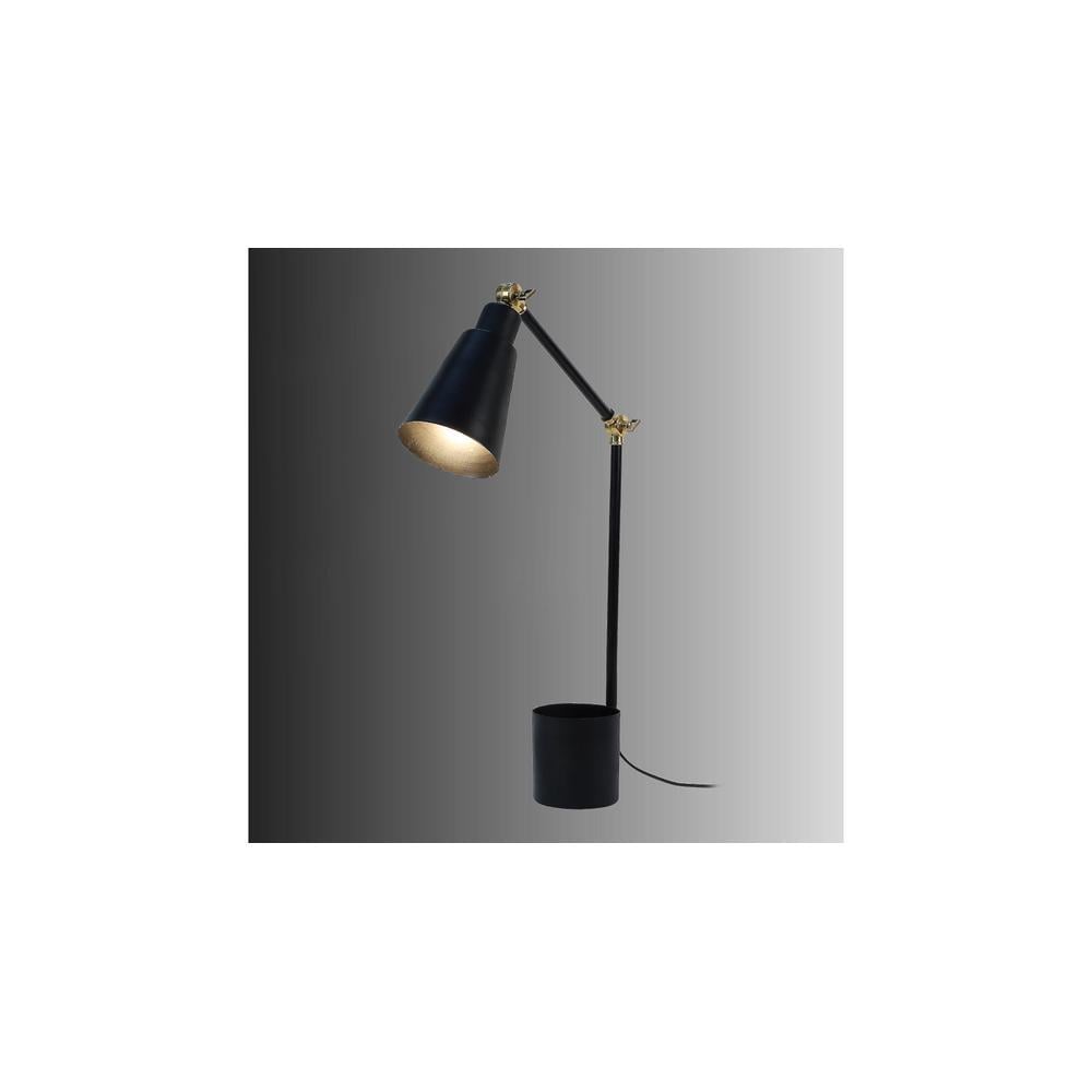 Designer Black Study Lamp With Metal Base