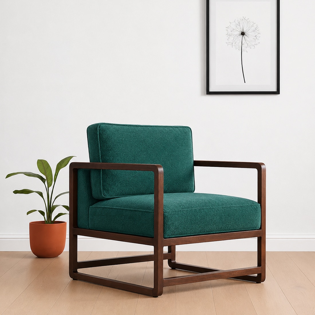 kursiwallah Aura Boucle Fabric Arm Chairin Green-picture-20