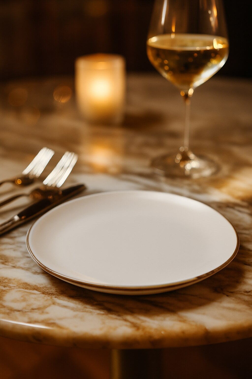 Studio pottery simple white ceramic dinner plate with minimalist design