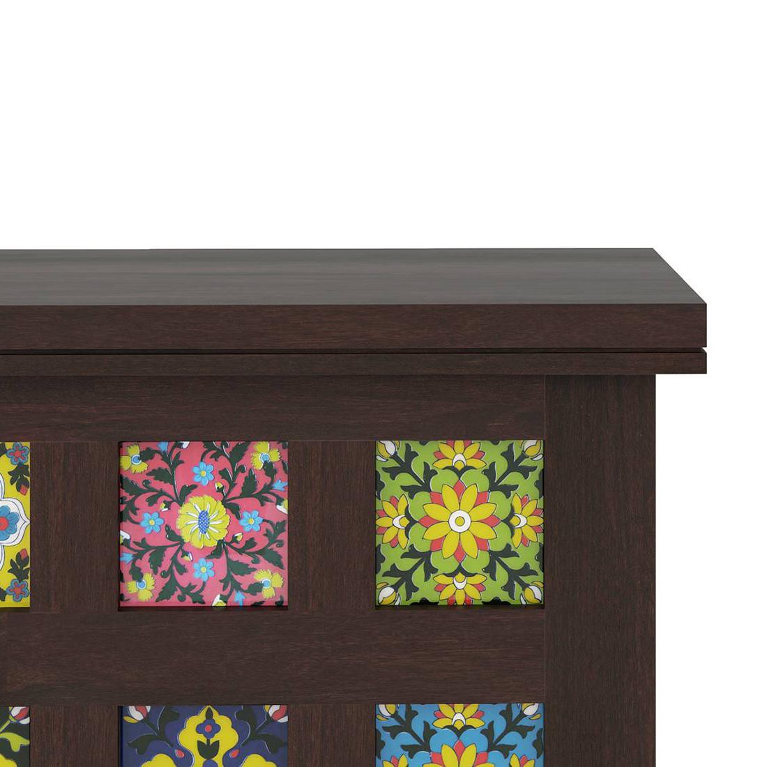 Azul Solid Wood Bench In Brushed Walnut Finish