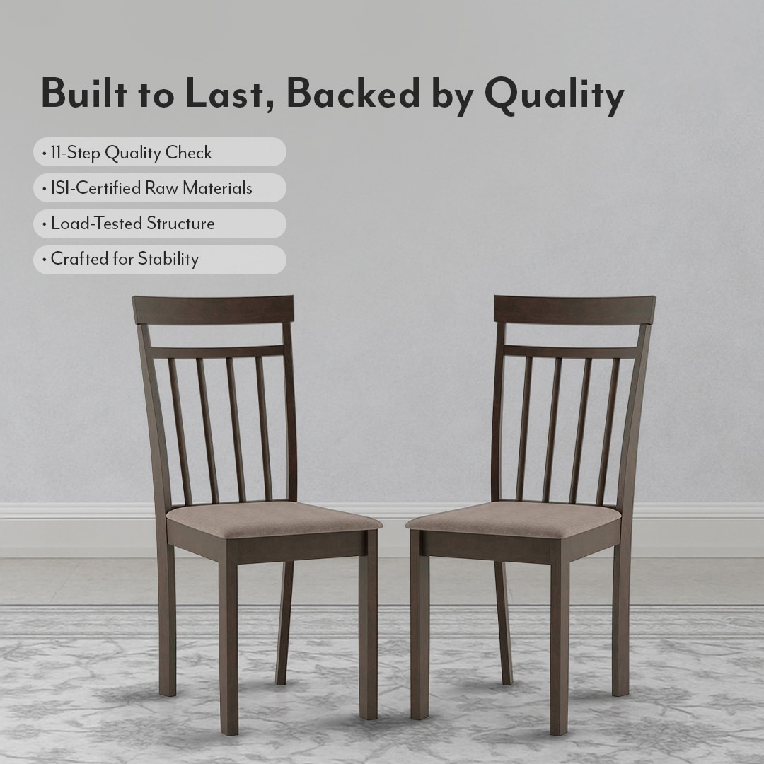 Ava Solid Wood Dining Chair Set Of 2 In Umber Walnut Finish