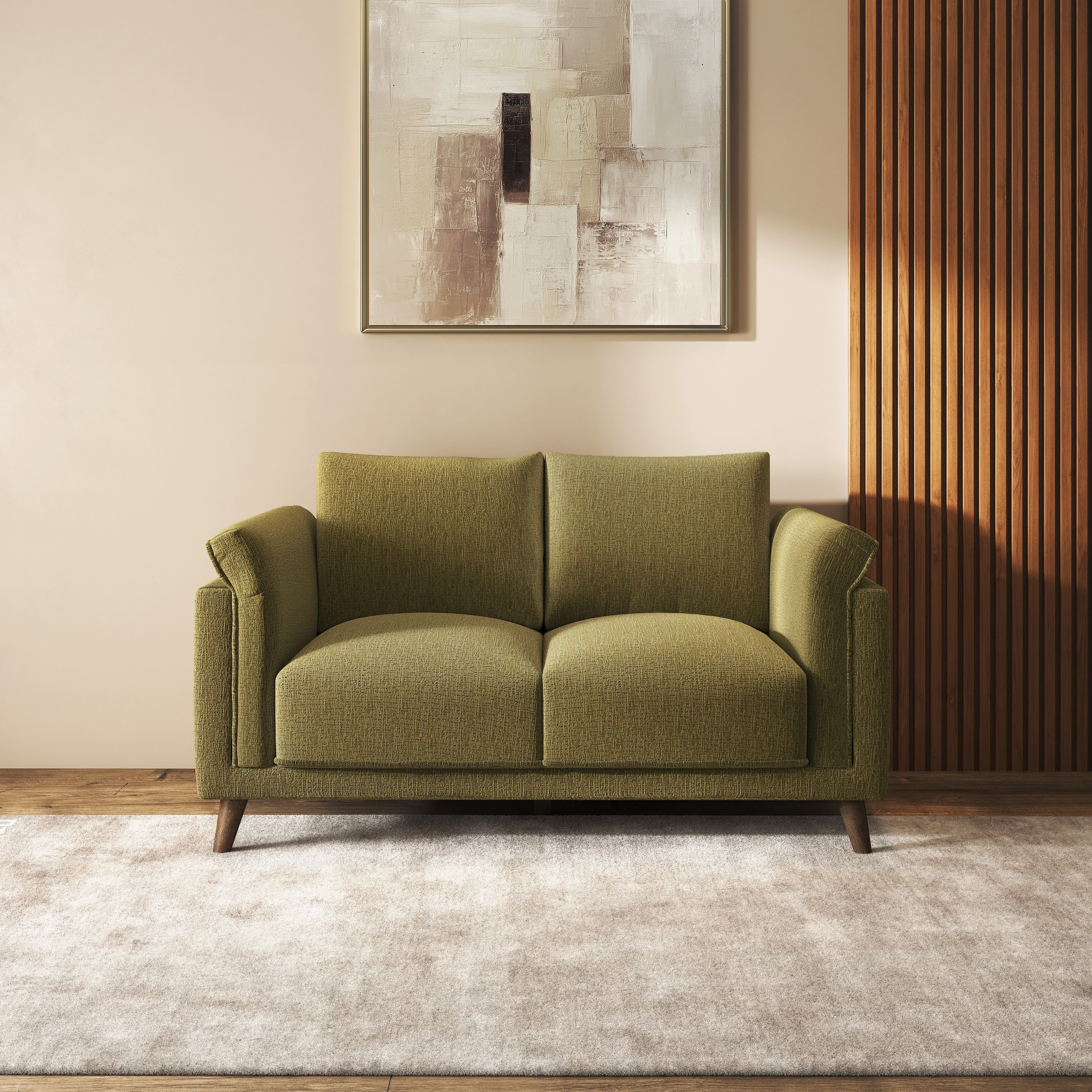 Diana 2 Seater Fabric Sofa In Olive Green Colour