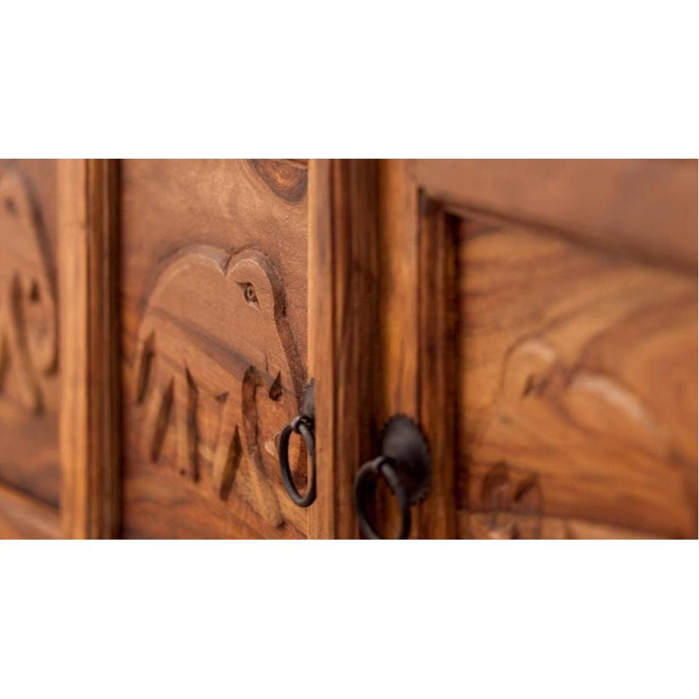 Mclaren  Sheesham Wood Bench In Honey Oak Finish