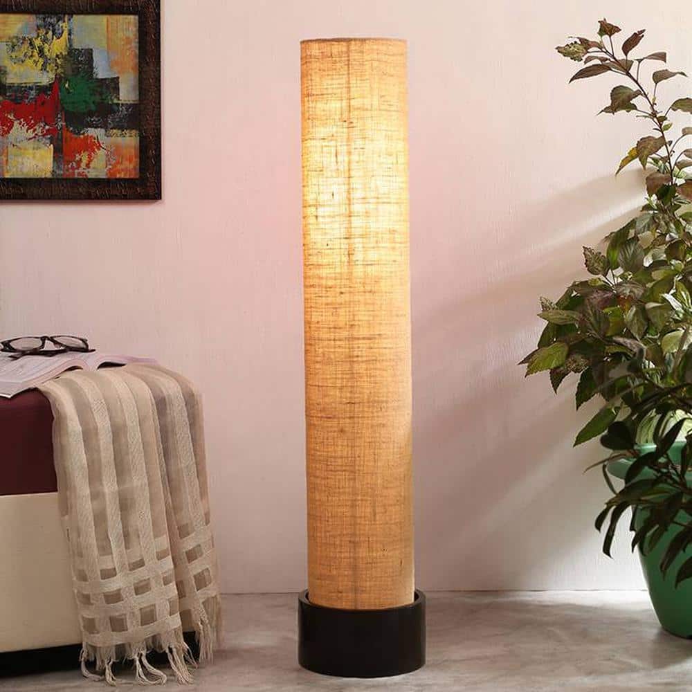 Cerys Beige Cotton Shade Floor Lamp