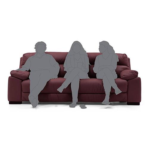 Thiene 3 Seater Leather Sofa in Wine Colour