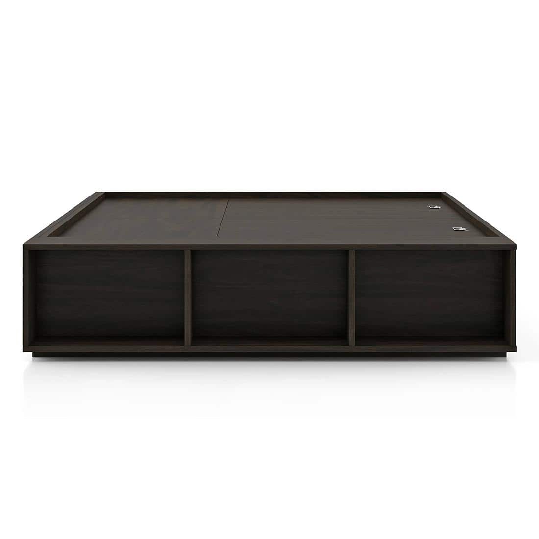 Toshi Engineered Wood Compact Size Drawer And Box Storage Bed In Rustic Walnut Finish