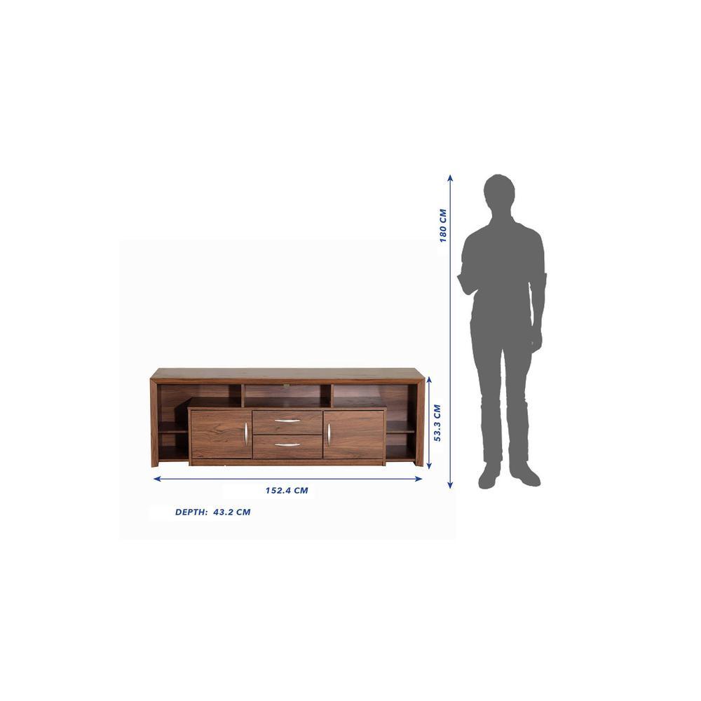 Yuko TV Unit with Two Drawers in Columbia Walnut Finish