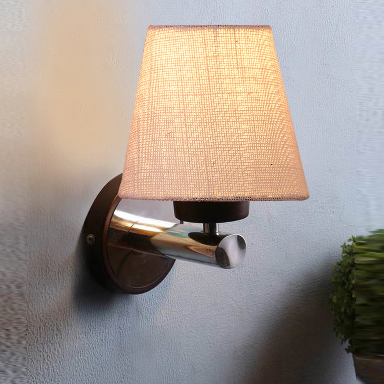 Devansh Metal Electric Wall Light in White Colour with White Shade Count of 1 Light - Devansh