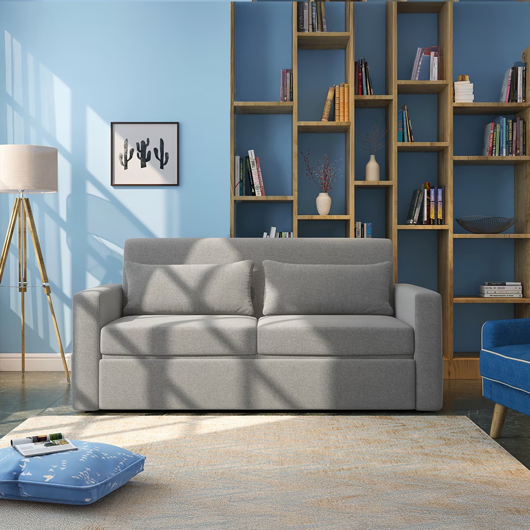 Camden 3 Seater Pull Out Sofa cum Bed In Vapour Grey Colour
