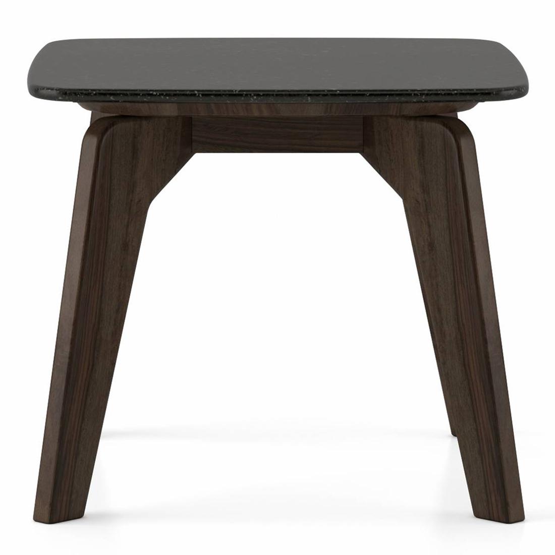 Galaxy Stone Side Table in American Walnut Finish